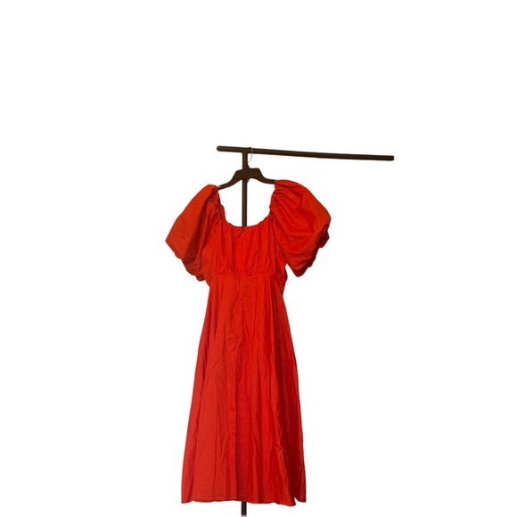 Rosabella City Chic Tangerine Tango Puff Sleeve Dress - Picture 6 of 7